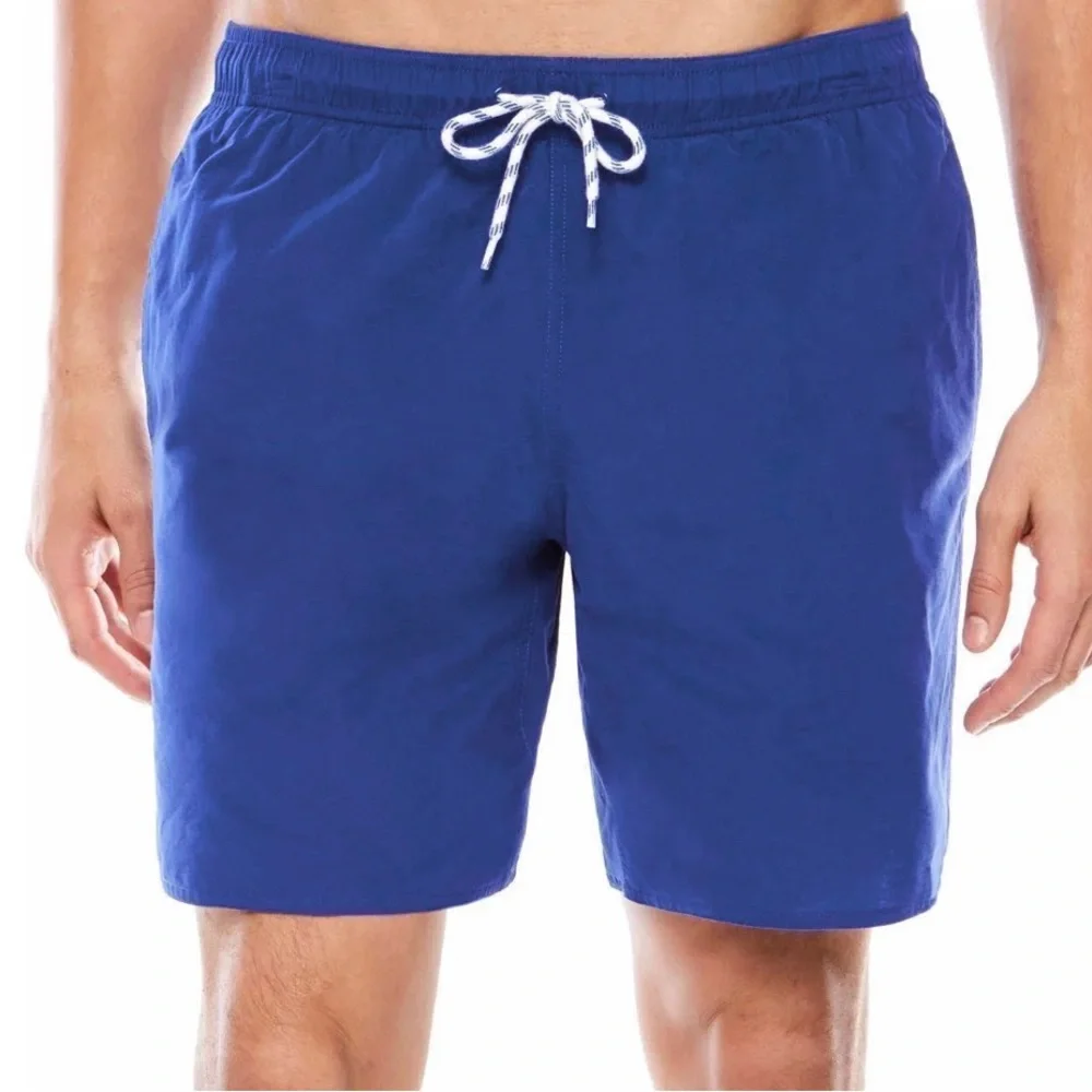 St. John's Bay 8" inseam blue swim trunks - Picture 1 of 4